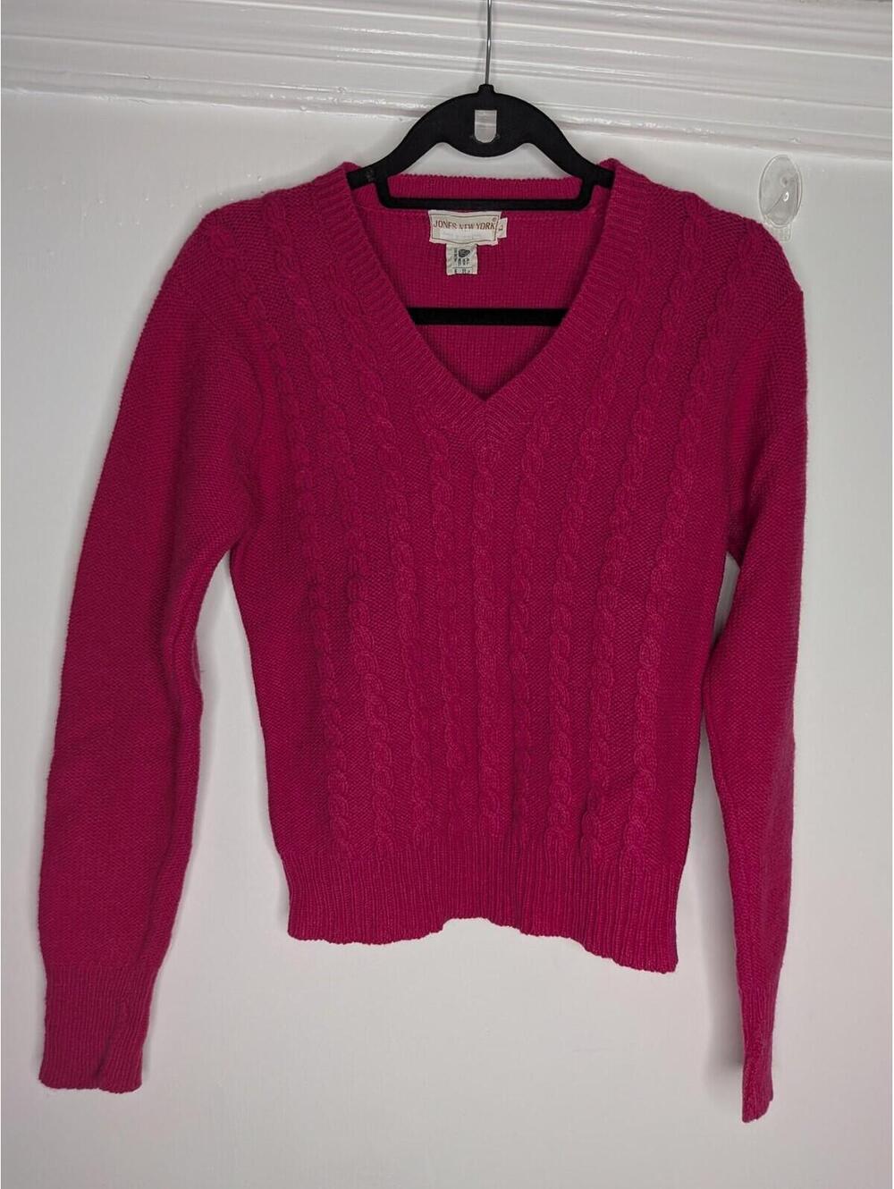 VTG Jones New York Wool Sweater Retro Barbiecore Old Money Minimalist  Preppy L